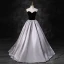 Elegant Black Prom Dresses 2023 Ball Gown Strapless Short Sleeve Backless Floor-Length / Long Prom Formal Dresses