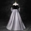 Elegant Black Prom Dresses 2023 Ball Gown Strapless Short Sleeve Backless Floor-Length / Long Prom Formal Dresses