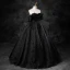 Charming Black Rhinestone Lace Flower Prom Dresses 2023 Ball Gown Scoop Neck Sleeveless Backless Floor-Length / Long Prom Formal Dresses