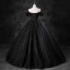 Elegant Black Glitter Prom Dresses 2023 Ball Gown Off-The-Shoulder Puffy Short Sleeve Backless Floor-Length / Long Prom Formal Dresses