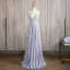 Sexy Lavendel Perlenstickerei Strass Pailletten Ballkleider 2024 A Linie Spaghettiträger Ärmellos Rückenfreies Lange Ball Festliche Kleider