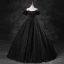 Elegant Black Glitter Prom Dresses 2023 Ball Gown Off-The-Shoulder Puffy Short Sleeve Backless Floor-Length / Long Prom Formal Dresses