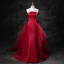 Charmant Bordeaux Satin Robe De Soirée 2023 Trompette / Sirène Bustier Sans Manches Dos Nu Noeud Train De Balayage Soirée Robe De Ceremonie