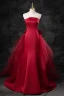 Charmant Bordeaux Satin Robe De Soirée 2023 Trompette / Sirène Bustier Sans Manches Dos Nu Noeud Train De Balayage Soirée Robe De Ceremonie