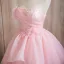 Elegant Blushing Pink Pearl Appliques Cascading Ruffles Prom Dresses 2024 Ball Gown Strapless Sleeveless Backless Floor-Length / Long Prom Formal Dresses