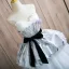 Fashion Silver Grey Glitter Prom Dresses 2024 Ball Gown Strapless Sleeveless Backless Bow Sash Floor-Length / Long Prom Formal Dresses