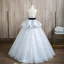 Fashion Silver Grey Glitter Prom Dresses 2024 Ball Gown Strapless Sleeveless Backless Bow Sash Floor-Length / Long Prom Formal Dresses