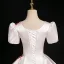 Vintage / Retro Gradient-Color Embroidered Prom Dresses 2024 Ball Gown Scoop Neck Short Sleeve Backless Floor-Length / Long Prom Formal Dresses