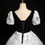 Élégant Gris Faux Diamant Impression Robe De Bal Robe Boule 2024 Encolure Carrée Manches Courtes Dos Nu Longue Promo Robe De Ceremonie