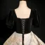 Elegant Black Printing Satin Prom Dresses 2024 Ball Gown Square Neckline Short Sleeve Backless Floor-Length / Long Prom Formal Dresses
