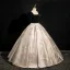 Elegant Black Printing Satin Prom Dresses 2024 Ball Gown Square Neckline Short Sleeve Backless Floor-Length / Long Prom Formal Dresses