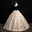 Elegant Black Printing Satin Prom Dresses 2024 Ball Gown Square Neckline Short Sleeve Backless Floor-Length / Long Prom Formal Dresses