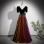 Elegante Schwarz Pailletten Ballkleider 2023 A Linie V-Ausschnitt Kurze Ärmel Schleife Rückenfreies Lange Ball Festliche Kleider