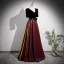 Elegante Schwarz Pailletten Ballkleider 2023 A Linie V-Ausschnitt Kurze Ärmel Schleife Rückenfreies Lange Ball Festliche Kleider