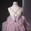 Charmant Rougissant Rose Perlage Perle Paillettes Volants en Cascade Fendue devant Robe De Bal 2024 Trompette / Sirène Col Haut Sans Manches Dos Nu Train De Balayage Promo Robe De Ceremonie