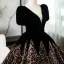 Elegant Black Sequins Prom Dresses 2024 Ball Gown V-Neck Short Sleeve Backless Floor-Length / Long Prom Formal Dresses