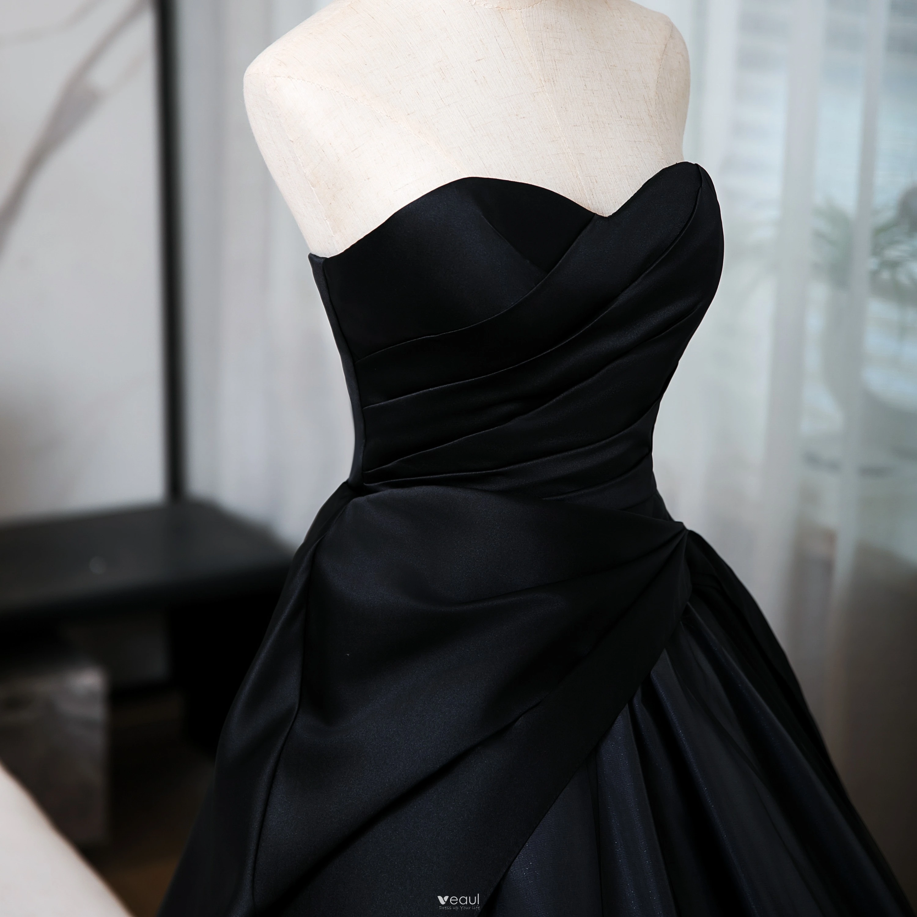 black dress with mesh top Trina Mesh Ruched Midi Dress – Retrofete main image 1