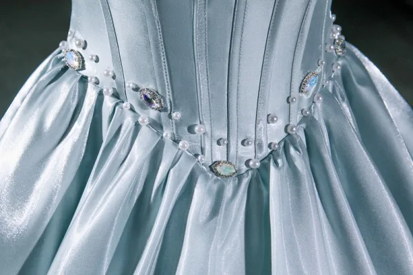Élégant Vert Citron Satin Robe De Bal 2026 Robe Boule De l'épaule Manches Courtes Dos Nu Longue Robe De Ceremonie