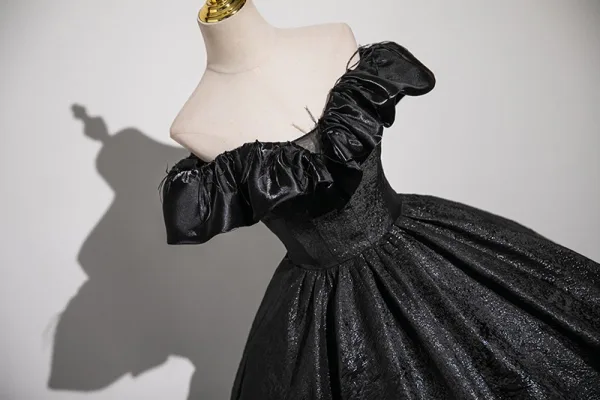 blue dress for baby girl High Low Black Dress Vintage Homecoming Dresses Short Prom Dress US12 / As Picture main image 1