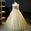 Chic / Beautiful Sage Green Appliques Beading Sequins Tassel Prom Dresses 2023 Ball Gown Scoop Neck Long Sleeve Backless Floor-Length / Long Prom Formal Dresses