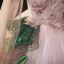 Schöne Rosa Glanz Pailletten Spitze Blumen Ballkleider 2023 Ballkleid Rundhalsausschnitt Lange Ärmel Rückenfreies Lange Ball Festliche Kleider