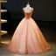 Chic / Belle Orange Perlage Paillettes En Dentelle Fleur Robe De Bal 2023 Robe Boule Encolure Carrée Sans Manches Dos Nu Longue Promo Robe De Ceremonie