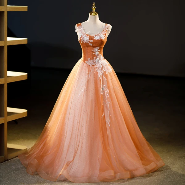 peach colored formal dresses Amoris T711 Prom Dress - Navy