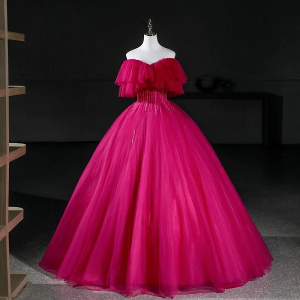 zimmermann edie drop waist dress Elegant Fuchsia Mermaid Satin Prom Dress with Halter Neck and Thigh-Hi –  vigocouture main image 1