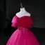 Elegant Fuchsia Beading Prom Dresses 2026 Ball Gown Strapless Sleeveless Backless Floor-Length / Long Formal Dresses