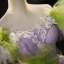 Flower Fairy Lilac Beading Pearl Lace Flower Ruffle Prom Dresses 2023 Ball Gown Off-The-Shoulder Sleeveless Backless Floor-Length / Long Prom Formal Dresses