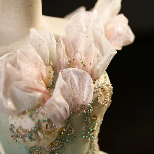 Flower Fairy Sage Green Beading Lace Flower Appliques Sequins Prom Dresses 2023 Ball Gown Off-The-Shoulder Sleeveless Backless Floor-Length / Long Prom Formal Dresses