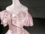 Elegant Blushing Pink Prom Dresses 2026 Ball Gown Off-The-Shoulder Short Sleeve Backless Floor-Length / Long Formal Dresses