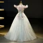 Flower Fairy Sage Green Beading Lace Flower Appliques Sequins Prom Dresses 2023 Ball Gown Off-The-Shoulder Sleeveless Backless Floor-Length / Long Prom Formal Dresses