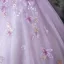 Chic / Beautiful Lavender Beading Sequins Prom Dresses 2025 Ball Gown Off-The-Shoulder Short Sleeve Backless Floor-Length / Long Formal Dresses