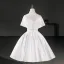 Vintage / Retro Ivory Beading Homecoming Graduation Dresses 2026 Ball Gown High Neck Short Sleeve Backless Knee-Length Formal Dresses