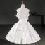 Chic / Beautiful Ivory Pearl Bow Short Homecoming Graduation Dresses 2026 Strapless Ball Gown Sleeveless Backless Formal Dresses
