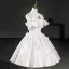 Chic / Beautiful Ivory Pearl Bow Short Homecoming Graduation Dresses 2026 Strapless Ball Gown Sleeveless Backless Formal Dresses