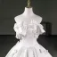 Chic / Beautiful Ivory Pearl Bow Short Homecoming Graduation Dresses 2026 Strapless Ball Gown Sleeveless Backless Formal Dresses
