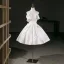 Chic / Beautiful Ivory Pearl Bow Short Homecoming Graduation Dresses 2026 Strapless Ball Gown Sleeveless Backless Formal Dresses