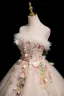 Chic / Beautiful Champagne Beading Sequins Lace Flower Tassel Prom Dresses 2025 Ball Gown Scoop Neck Sleeveless Backless Floor-Length / Long Prom Formal Dresses