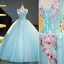 Flower Fairy Mint Green Beading Lace Flower Prom Dresses 2023 Ball Gown Scoop Neck Sleeveless Backless Floor-Length / Long Prom Formal Dresses