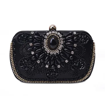 Vintage Zwarte Parel Rhinestone Pailletten Feest Gala Handtassen 2022