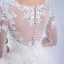 Chic / Belle Église Robe De Mariée 2017 Blanche Princesse Cathedral Train Volants en Cascade Encolure Dégagée Manches Longues Dos Nu Dentelle Appliques Fleur Perle Faux Diamant