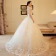 Luxury / Gorgeous Chinese style Ivory See-through Wedding Dresses 2018 A-Line / Princess High Neck Sleeveless Backless Appliques Lace Pearl Beading Ruffle Chapel Train