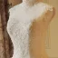 Luxury / Gorgeous Chinese style Ivory See-through Wedding Dresses 2018 A-Line / Princess High Neck Sleeveless Backless Appliques Lace Pearl Beading Ruffle Chapel Train