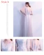 Chic / Beautiful Grey Bridesmaid Dresses 2018 A-Line / Princess 1/2 Sleeves Appliques Lace Backless Floor-Length / Long Ruffle Wedding Party Dresses