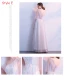Chic / Beautiful Grey Bridesmaid Dresses 2018 A-Line / Princess 1/2 Sleeves Appliques Lace Backless Floor-Length / Long Ruffle Wedding Party Dresses