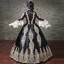 Vintage / Retro Medieval Black Ball Gown Prom Dresses 2021 High Neck Long Sleeve Zipper Up Floor-Length / Long 3D Lace Embroidered Flower Appliques Cosplay Prom Formal Dresses