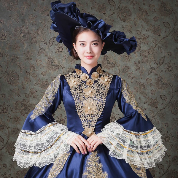 Vintage / Retro Medieval Black Ball Gown Prom Dresses 2021 High Neck Long Sleeve Zipper Up Floor-Length / Long 3D Lace Embroidered Flower Appliques Cosplay Prom Formal Dresses