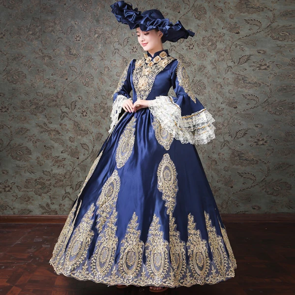 Vintage / Retro Medieval Black Ball Gown Prom Dresses 2021 High Neck Long Sleeve Zipper Up Floor-Length / Long 3D Lace Embroidered Flower Appliques Cosplay Prom Formal Dresses